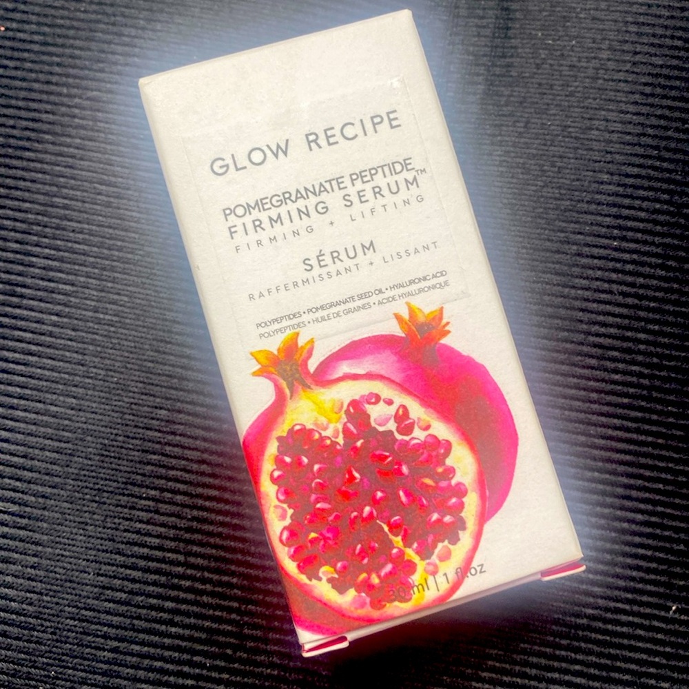 Glow recipe pomegranate, peptide, firming, serum, firming, and lifting serum